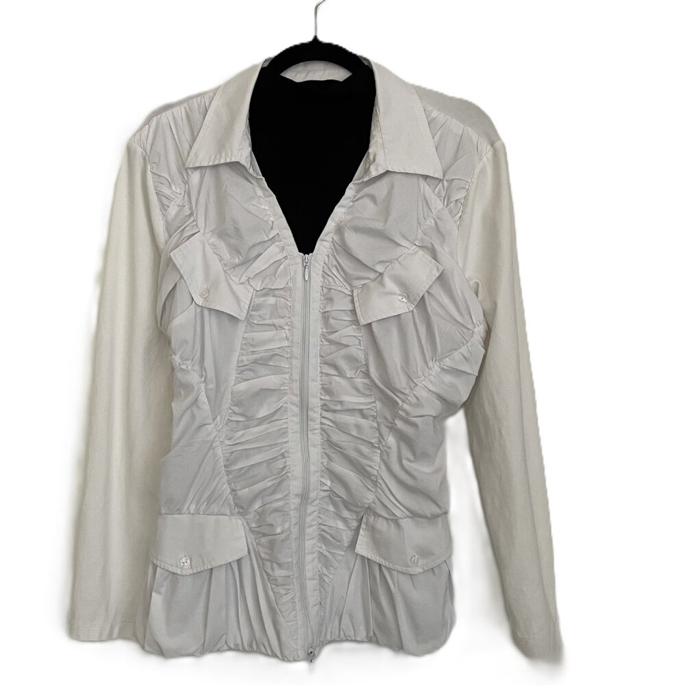 White Ruched Jacket XL - Picture 2 of 6
